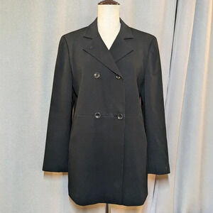 MaxMara Black Blazer Double Breasted Buttons Size 8